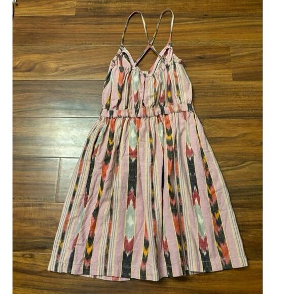 Ecoté Urban Outfitters pink boho stripe sleeveless summer dress - Picture 1 of 4